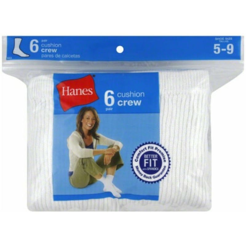 Hanes Socks, Cushion Crew, Women's