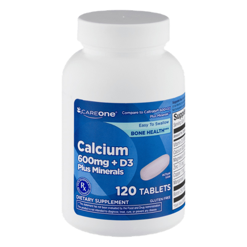 CareOne Calcium 600mg + D3 Plus Minerals Tablets - 120 CT (120 ct) from ...