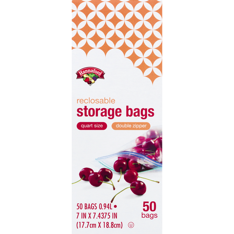 Hannaford Reclosable Quart Storage Bags (50 each) Instacart