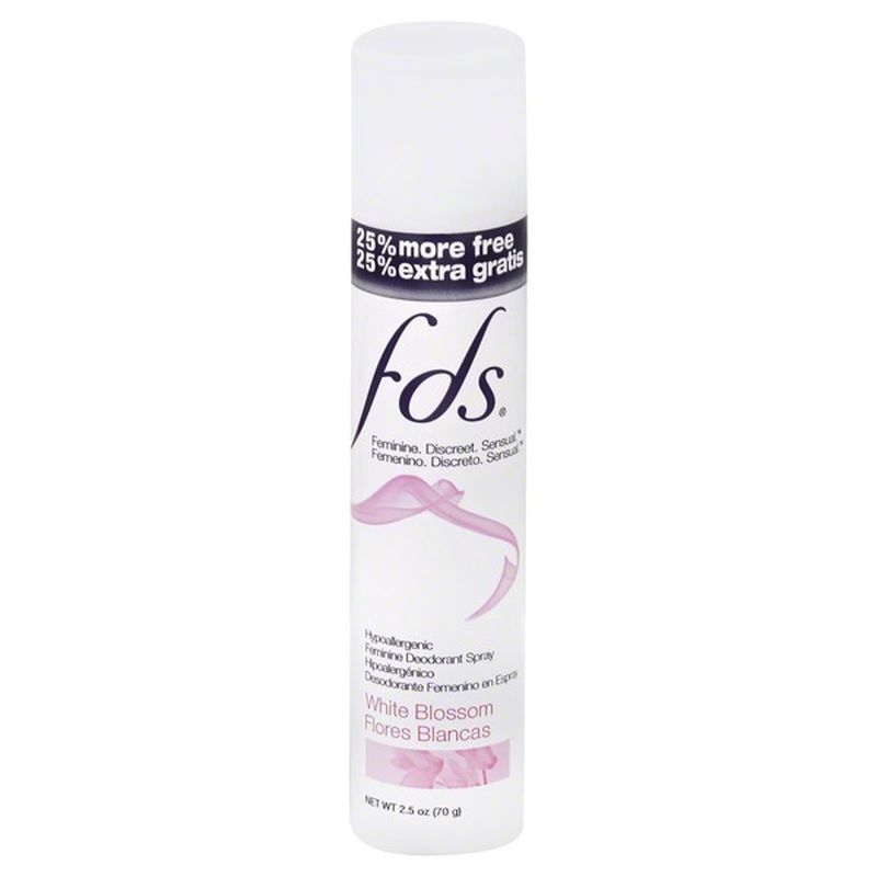 FDS Feminine Deodorant Spray, HypoAllergenic, White Blossom, Aerosol