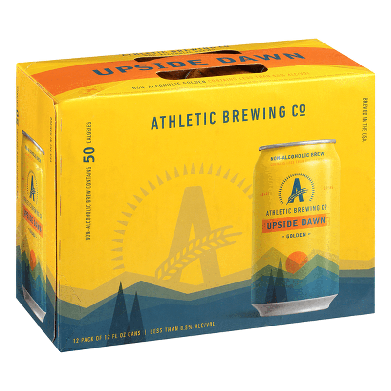 Athletic Brewing Co Beer, Upside Dawn, NonAlcoholic, Golden, 12 Pack