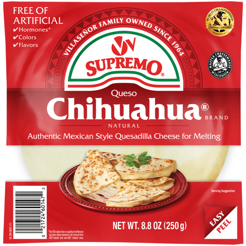 V&V Supremo Chihuahua Quesadilla Cheese Chunk, Mexican Style Queso (8.8