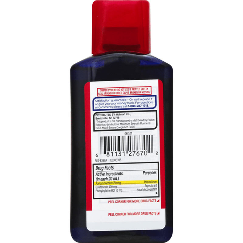 Equate Severe Congestion Sinus Relief Maximum Strength 6 Oz Instacart