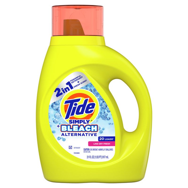 Tide Simply+ Bleach Alternative Liquid Laundry Detergent, Line Dry