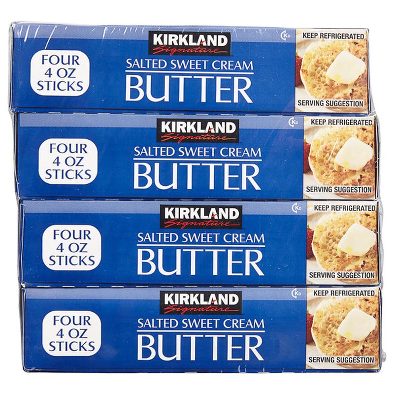Kirkland Signature Salted Butter Quarters, 4 x 1 lb