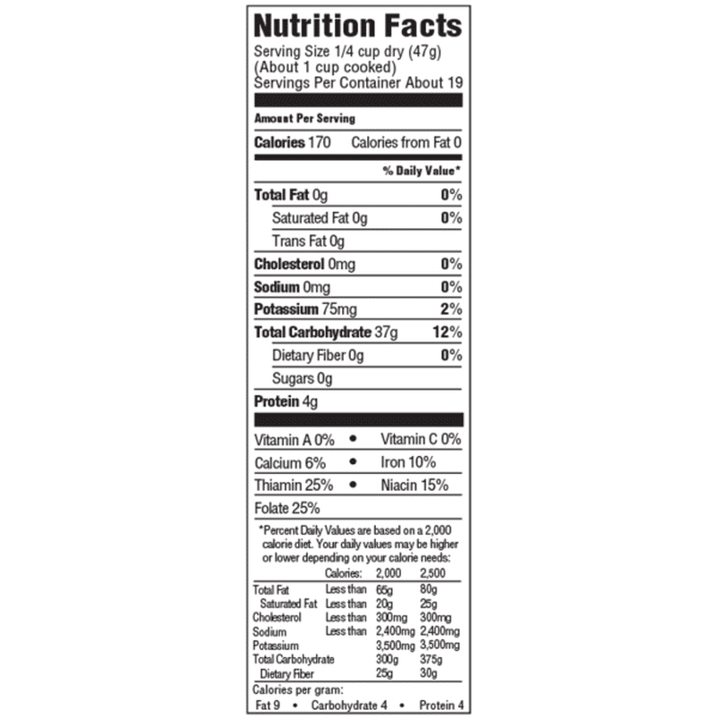 Chart Uncle Ben's Rice Instructions