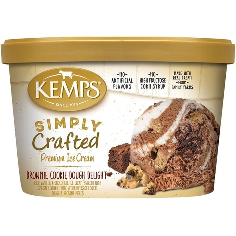Kemps Simply Crafted Brownie Cookie Dough Delight Premium Ice Cream (1.