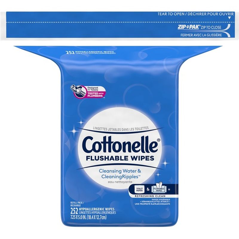 Cottonelle Flushable Wet Wipes Refill Pack (252 each) Instacart