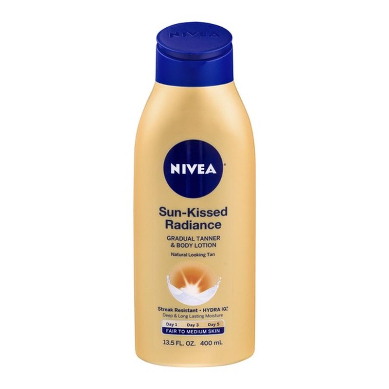 Nivea Sun-Kissed Radiance Fair to Medium Skin Gradual Tanner & Body ...