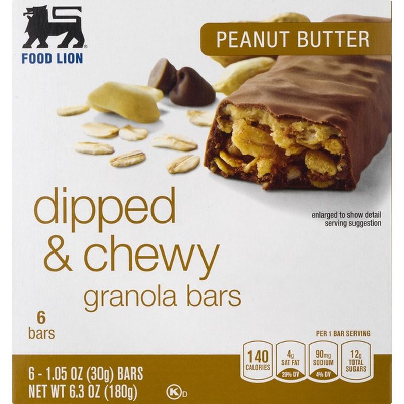 Food Lion Granola Bars, Dipped & Chewy, Peanut Butter (6 each) from Food Lion Instacart