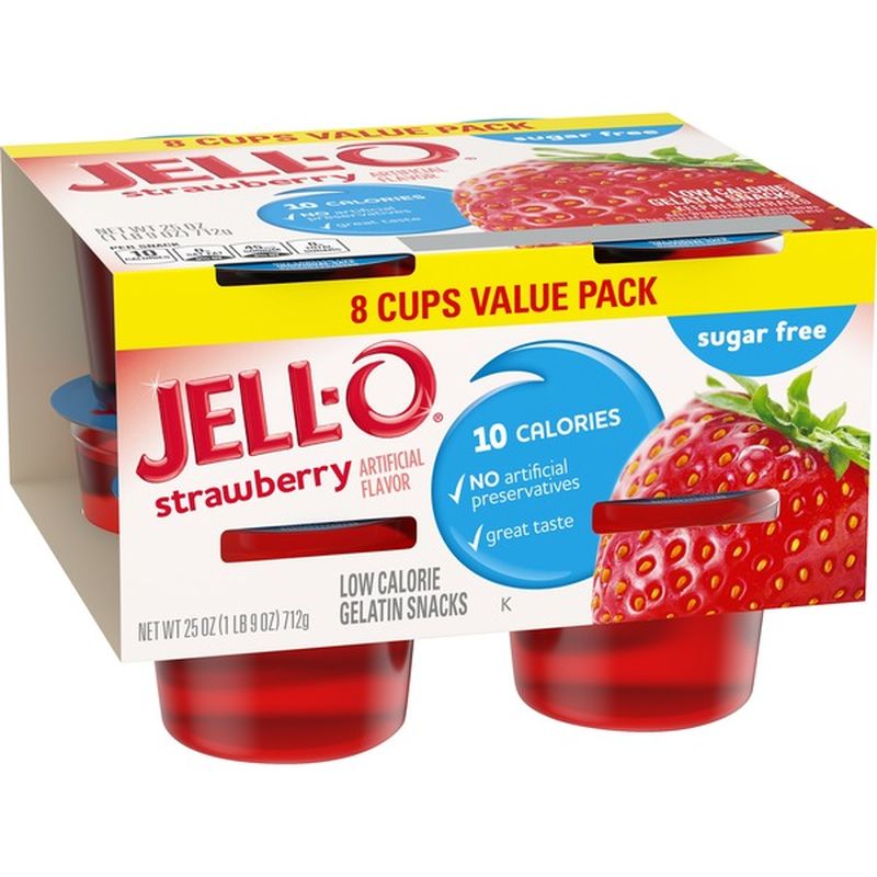 Jell O Ready To Eat Strawberry Sugar Free Gelatin 25 Oz Instacart