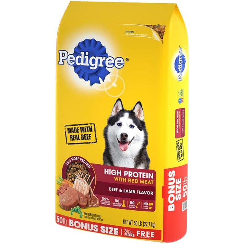 pedigree high protein dog food 50 lbs
