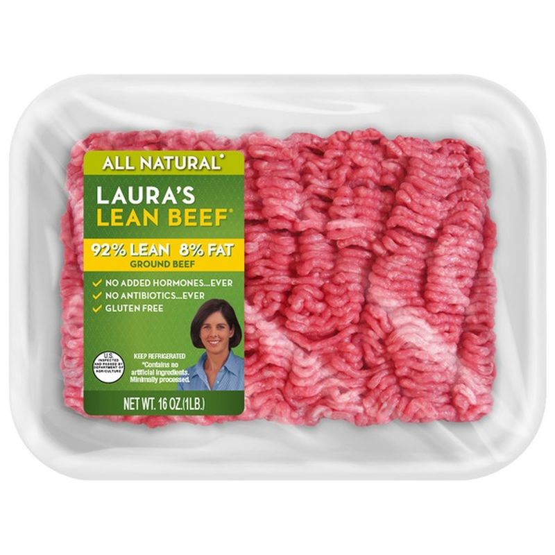 Laura's Lean Beef All Natural 92% LeanGround Beef (16 Oz) Delivery Or ...