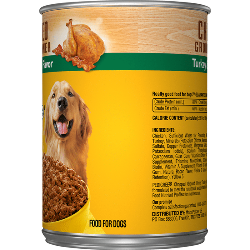 Pedigree Dog Food, Turkey & Bacon Flavor, Chopped Ground Dinner (13.2 oz) Instacart