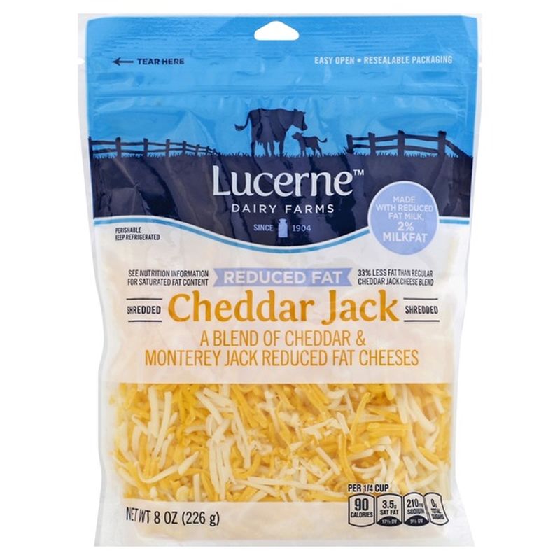 Lucerne Shredded Cheese, Reduced Fat, Cheddar Jack (8 oz) Instacart