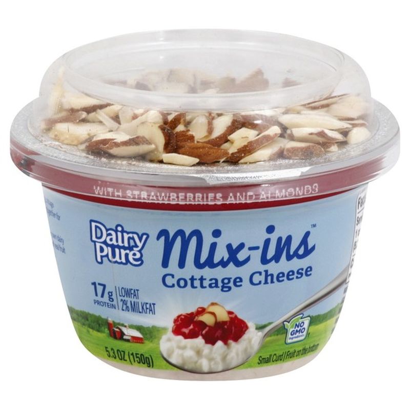 DairyPure Mixins Low Fat Cottage Cheese with Strawberries and Almonds