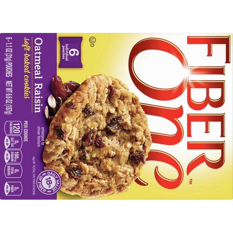 Fiber One Cookies, Oatmeal Raisin, SoftBaked (6 each) Instacart