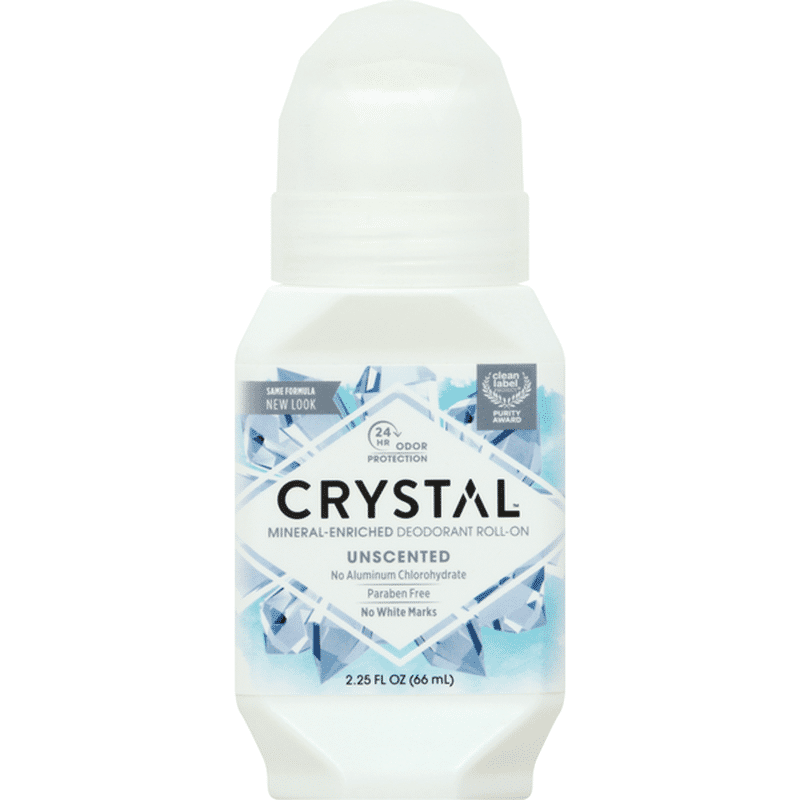 Crystal Deodorant, MineralEnriched, Unscented, RollOn (2.25 oz) from Tom Thumb Instacart