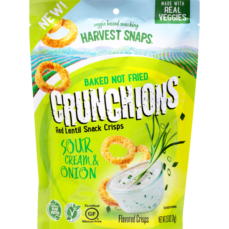 Harvest Snaps Red Lentil Snack Crisps, Sour Cream & Onion (2.5 oz) Instacart