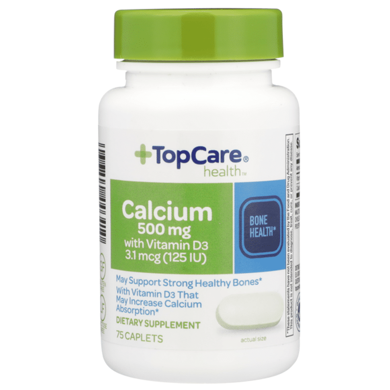 TopCare Calcium 500 Mg With Vitamin D3 3.1 Mcg Bone Health Dietary