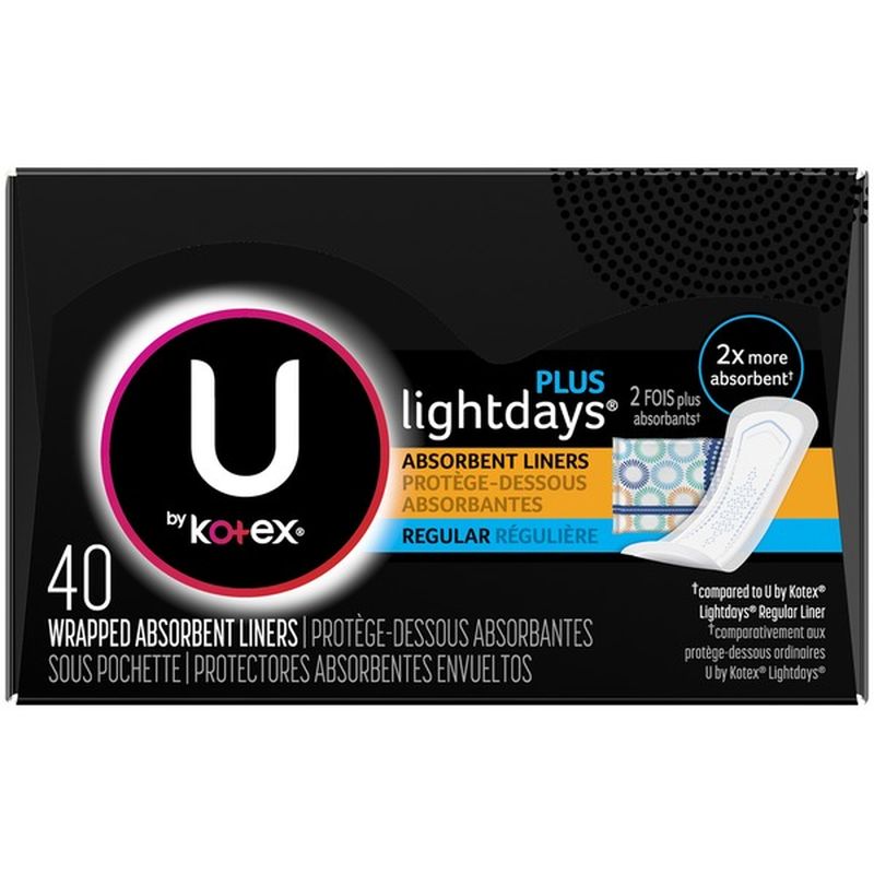 U by KotexSuper Premium Lightdays PLUS Liners (40 each) from CVS