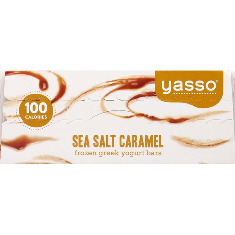 Yasso Frozen Greek Yogurt, Sea Salt Caramel Bars, 4 pack (3.5 fl oz