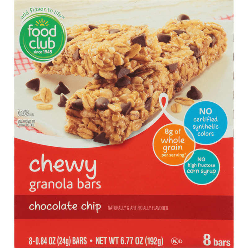 Food Club Chocolate Chip Chewy Granola Bars (6.77 oz) Delivery or Pickup Near Me Instacart