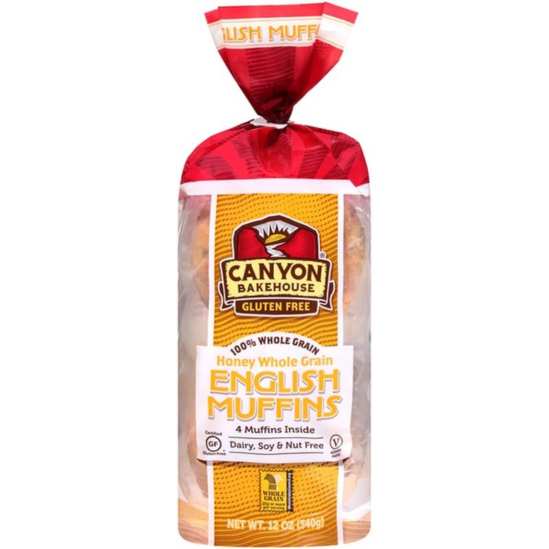 Canyon Bakehouse 100 Whole Grain Honey Whole Grain English Muffins (12