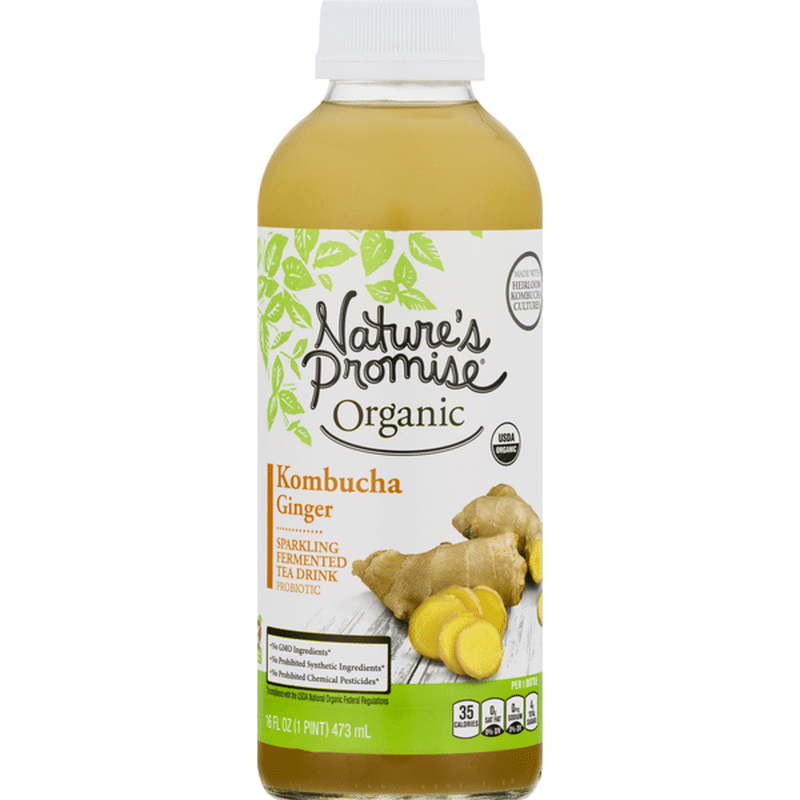 Nature's Promise Kombucha, Organic, Ginger (16 Oz) - Instacart