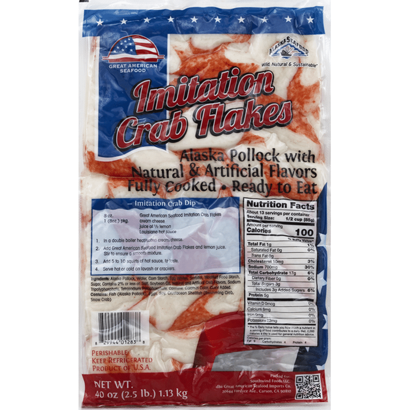 Great American Seafood Crab Flakes, Imitation (2.5 lb) Instacart