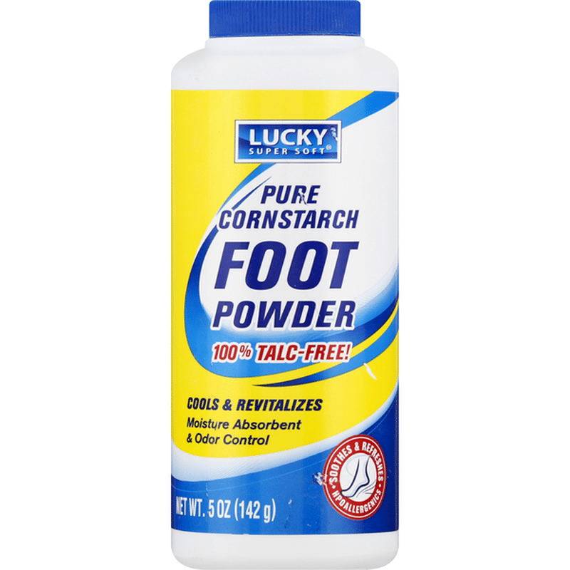 Lucky Super Soft Foot Powder, Pure Cornstarch (5 oz) Instacart