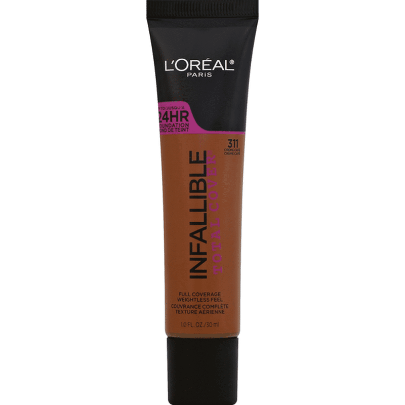 L'Oreal Infallible Total Cover Foundation 311 Creme Cafe (1 fl oz ...