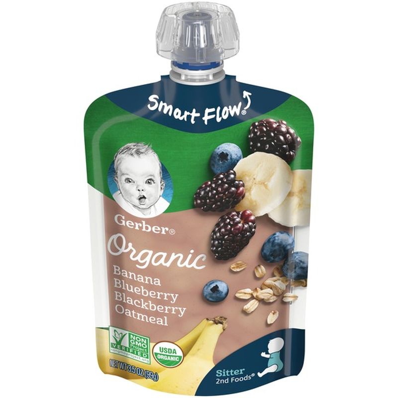 Gerber Organic Baby Food, Banana Blueberry Blackberry
