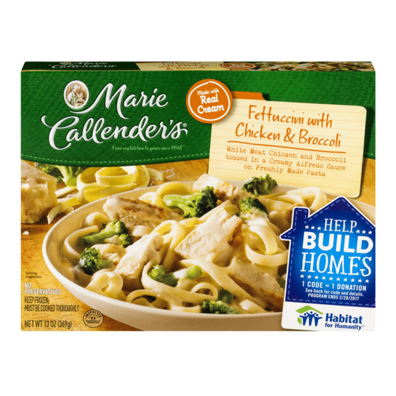 Marie Callender's Fettuccini Alfredo With Chicken And Broccoli Dinners