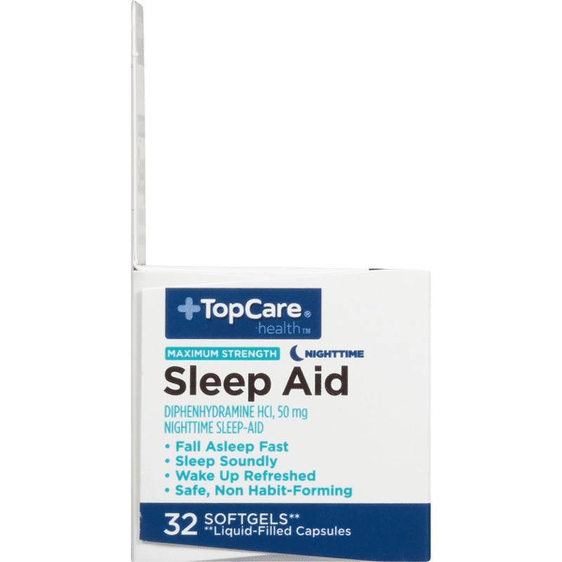 Top Care Diphenhydramine Hcl, 50 Mg Nighttime SleepAid LiquidFilled