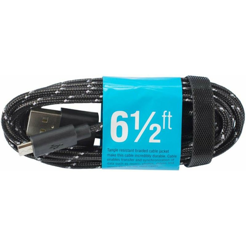 Cellcandy Black & Gray Braided Charge & Sync USB to Micro USB Cable
