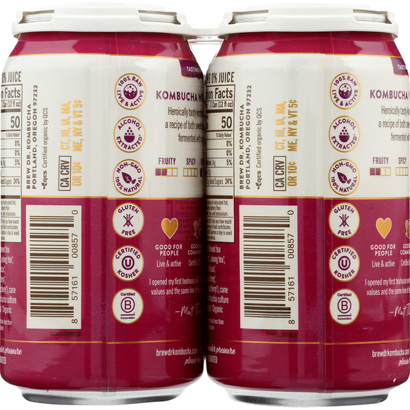 Brew Dr. Kombucha Organic Superberry Kombucha (4 each) Instacart