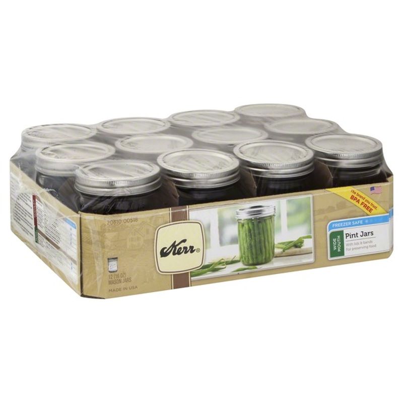 Kerr Mason Jars, Wide Mouth, Pint (12 ct) from Walmart Instacart