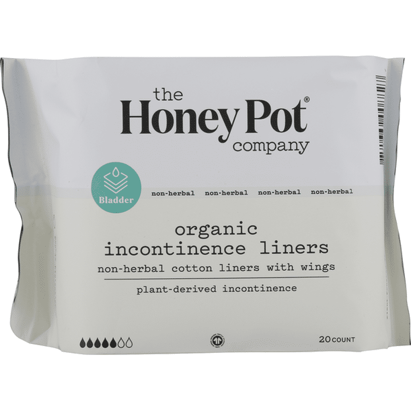 The Honey Pot Liners, Organic, with Wings, NonHerbal, Incontinence (20 each) Instacart
