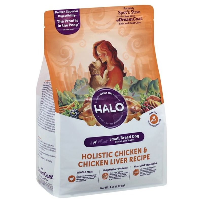 Halo Dog Food, Small Breed Dog, Holistic Chicken & Chicken Liver Recipe