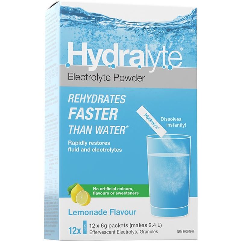 Hydralyte Gran Lemonade Flavor Effervescent Electrolyte Tablets (12 ct