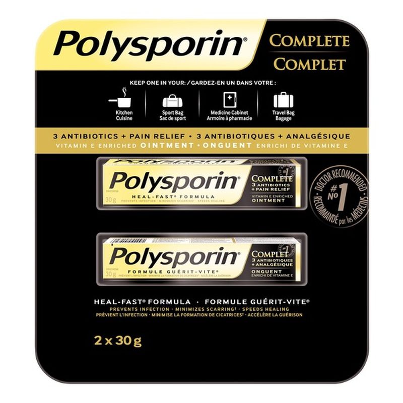 POLYSPORIN Complete Antibiotic Ointment Heal Fast Formula (30 g ...