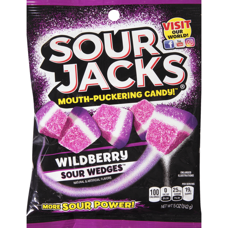 Sour Jacks Candy, Wildberry, Sour Wedges (5 oz) Instacart