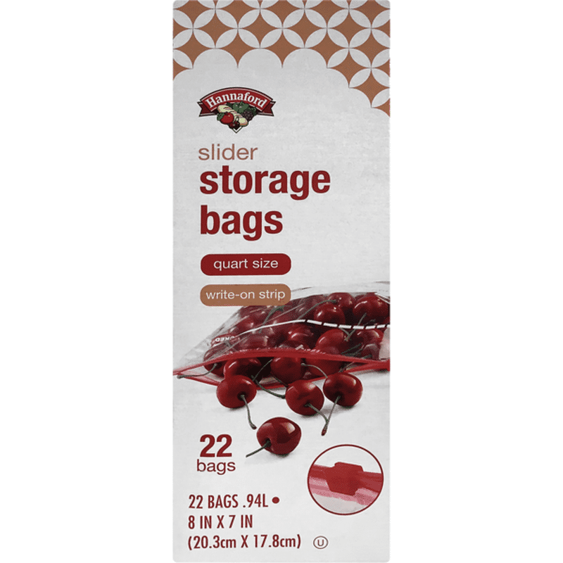 Hannaford Quart Slider Storage Bags (22 ct) Instacart