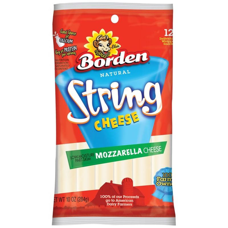 Borden String Low-Moisture Part-Skim Mozzarella Cheese ...