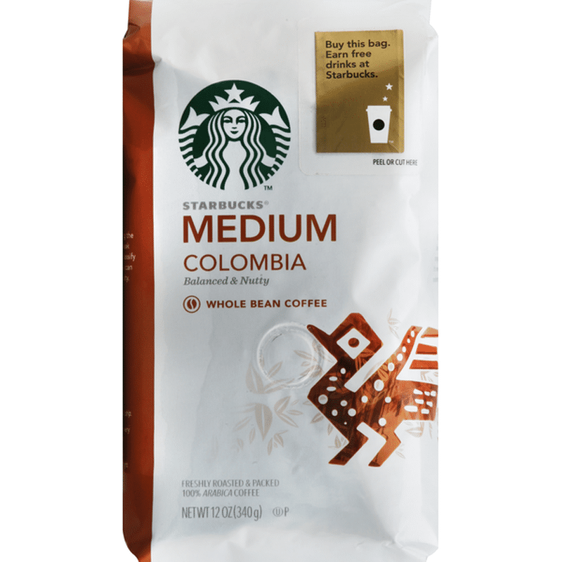 Starbucks Coffee, Whole Bean, Medium, Colombia (12 oz) - Instacart