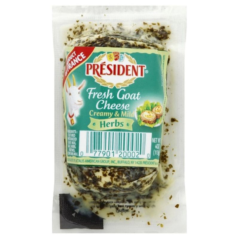 President Fresh Goat Cheese with Herbs Log (4 oz) Instacart