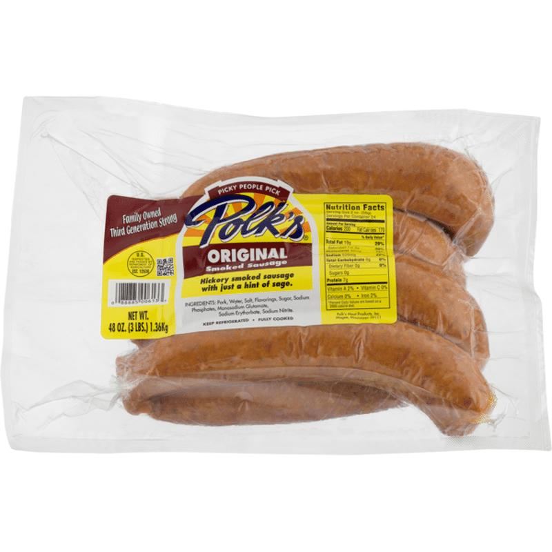 Polk's Smoked Sausage Original (48 oz) Instacart