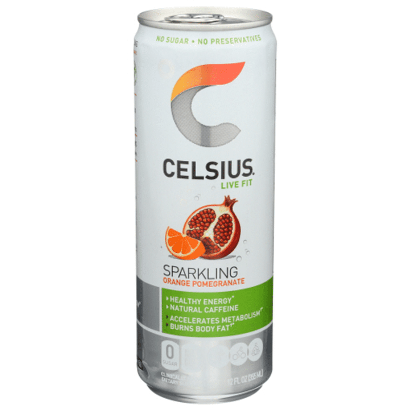 Celsius Sparkling Water, Orange Pomegranate (1 ct) Instacart