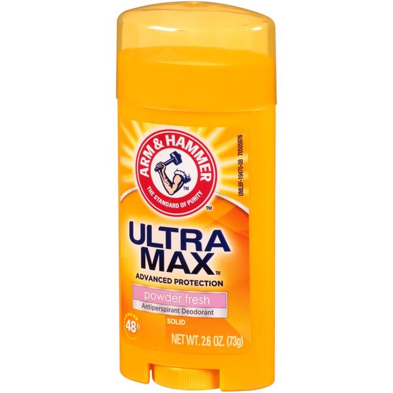 Arm & Hammer Ultra Max Deodorant Powder Fresh Solid Oval Made With Natural Deodorizers